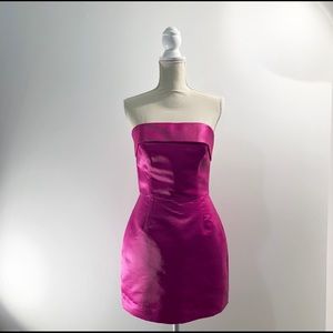 Betsey Johnson Strapless Fuchsia Sheath Dress sz 8